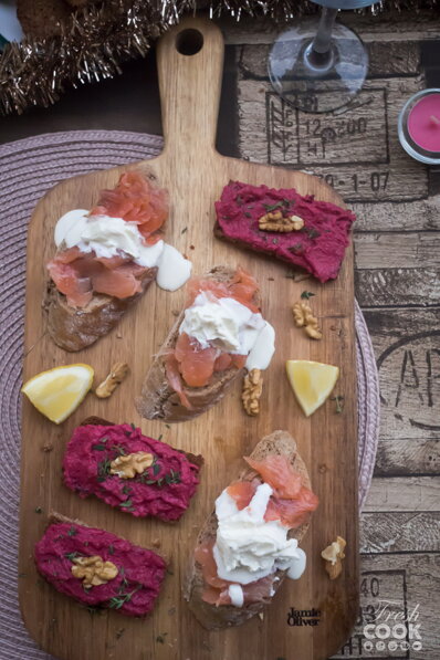 barevný silvestr, tipy na pomazánky jamie oliver