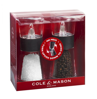 Cole & Mason FLIP BLACK dárková sada, mlýnek na pepř a sůl 154mm