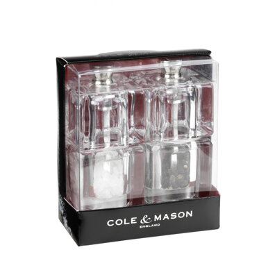 Cole & Mason MINI CUBE dárková sada, mlýnek na peř a sůl, 90 mm