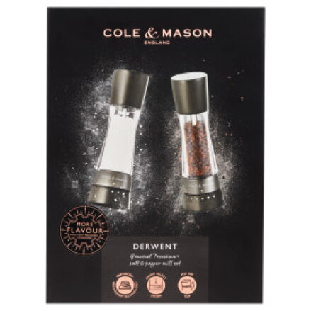 Cole&Mason sada mlýnků Derwent Black Wood na sůl a pepř