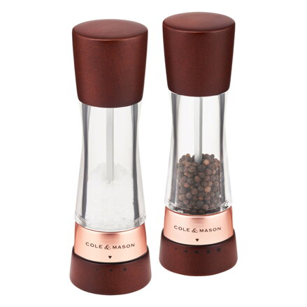 Cole&Mason Derwent Chestnut Rose Gold sada mlýnků na sůl a pepř