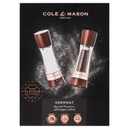 Cole&Mason Derwent Chestnut Rose Gold sada mlýnků na sůl a pepř