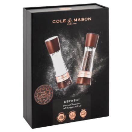 Cole&Mason Derwent Chestnut Rose Gold sada mlýnků na sůl a pepř