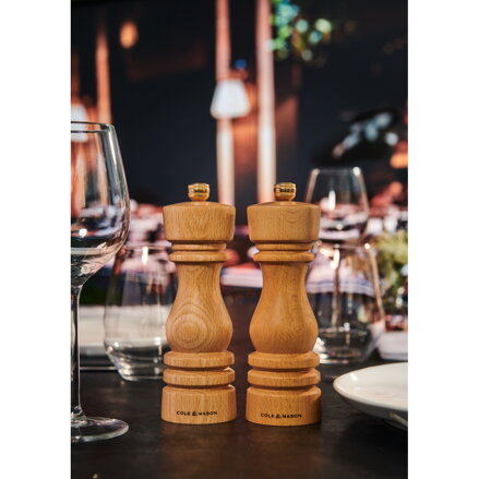 Cole & Mason sada mlýnků na sůl a pepř London přírodní buk 18 cm
