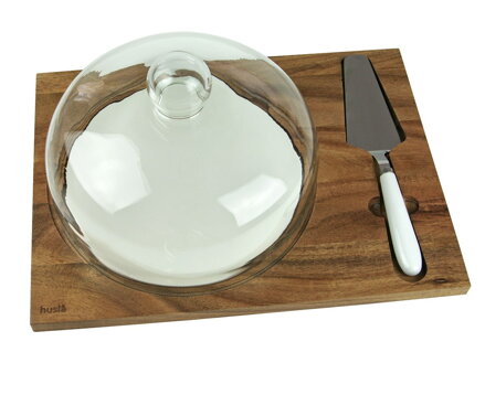 Servírovací tác na sýry a dort s příklopem 