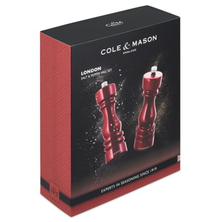 Sada mlýnků na sůl a pepř London Red Gloss 18 cm