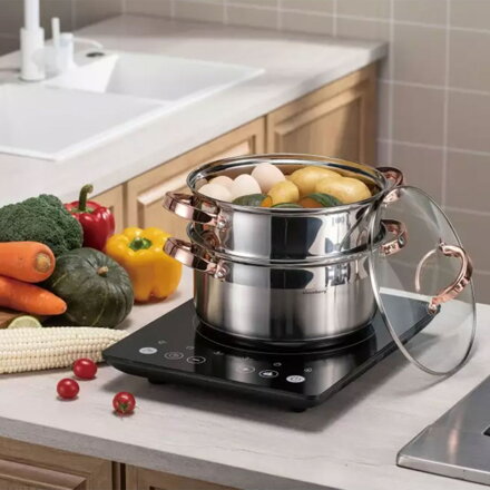 PARNÍ HRNEC 3 DÍLY 24 cm RŮŽOVÉ ZLATO