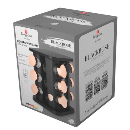 Otočný stojan na koření 12 nádob BLACK ROSE