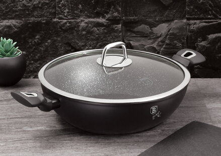 ŽULA WOK 30cm BERLINGER HAUS ČERNÁ STŘÍBR.
