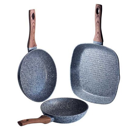 Sada 3 žulových pánví 