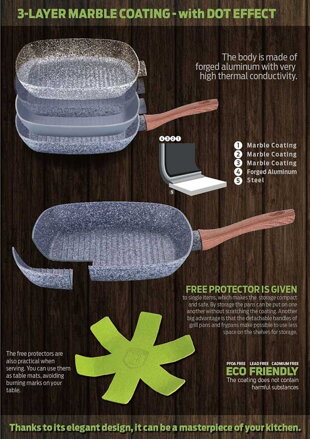 Sada 3 žulových pánví 