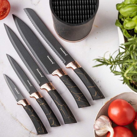 SADA 5 KUCHYŇSKÝCH NŮŽŮ VE STOJANKU