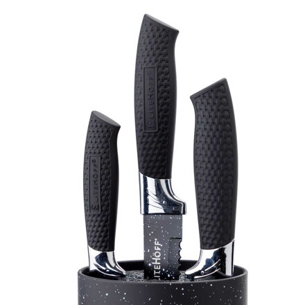 Sada 5 kuchyňských mramorových nožů se škrabkou