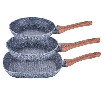 Sada 3 žulových pánví 